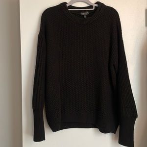 TOPSHOP wide sleeve sweater in black